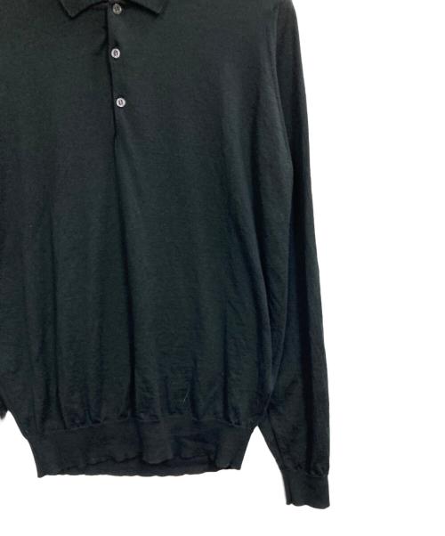 JOHN SMEDLEY（ジョンスメドレー）JOHN SMEDLEY (ジョンスメドレー) ニットポロシャツ ブラック サイズ:Lの古着・服飾アイテム