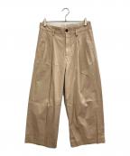 URUウル）の古着「2 TUCK WIDE PANTS」｜ベージュ