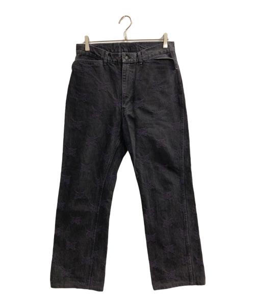 Needles（ニードルズ）Needles (ニードルズ) Boot-Cut Jean - 13oz Denim / Papillon Jq. ブラック サイズ:Mの古着・服飾アイテム