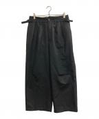 ANCELLMアンセルム）の古着「WOOL DAMAGE WIDE SLACKS」｜ブラック