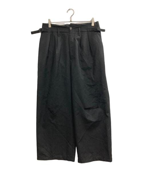 ANCELLM（アンセルム）ANCELLM (アンセルム) WOOL DAMAGE WIDE SLACKS ブラック サイズ:１の古着・服飾アイテム