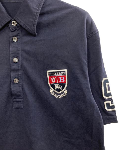 BURBERRY BLACK LABEL（バーバリーブラックレーベル）BURBERRY BLACK LABEL (バーバリーブラックレーベル) エンブレムワッペンポロシャツ ネイビー サイズ:2の古着・服飾アイテム