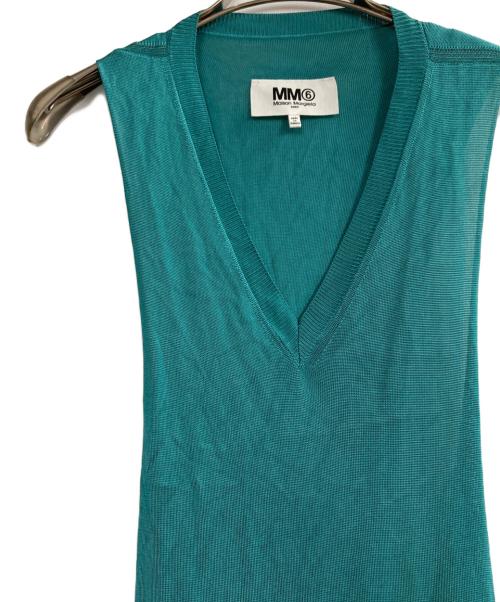 MM6 Maison Margiela（エムエムシックスメゾンマルジェラ）MM6 Maison Margiela (エムエムシックスメゾンマルジェラ) レイヤーニットワンピース グリーン サイズ:Sの古着・服飾アイテム