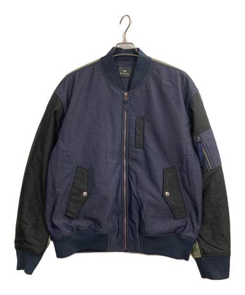 PS Paul Smith（ＰＳポールスミス）PS Paul Smith (ＰＳポールスミス) ミックスアップミリタリーブルゾン ネイビー サイズ:XLの古着・服飾アイテム