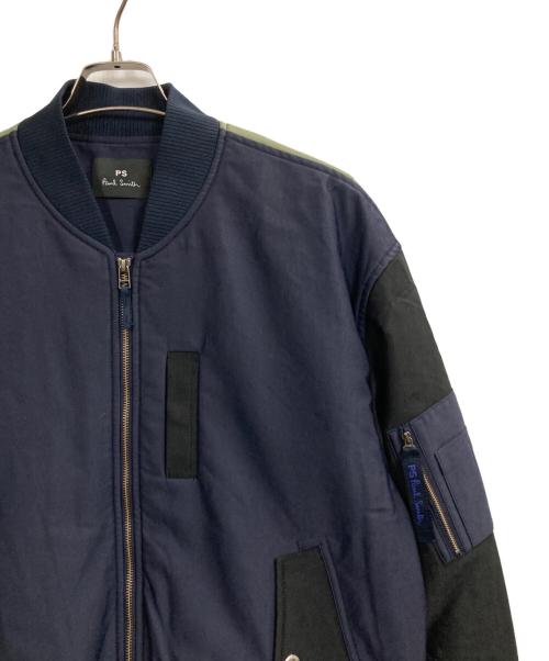 PS Paul Smith（ＰＳポールスミス）PS Paul Smith (ＰＳポールスミス) ミックスアップミリタリーブルゾン ネイビー サイズ:XLの古着・服飾アイテム