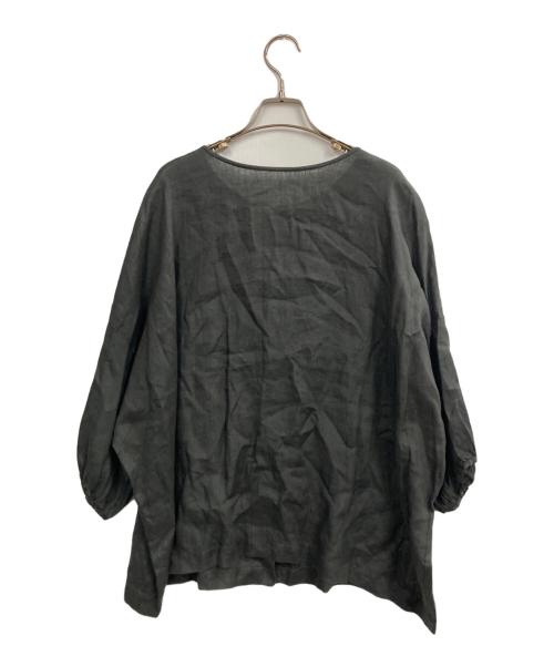BEARDSLEY（ビアズリー）BEARDSLEY (ビアズリー) リネン前後ブラウス ブラック サイズ:FREEの古着・服飾アイテム