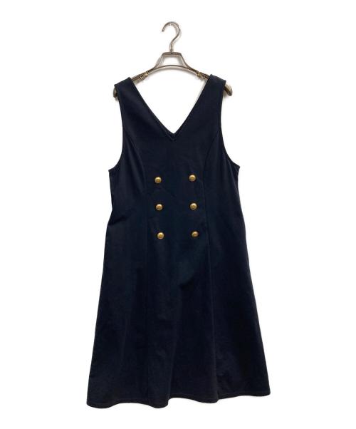 BLUE LABEL CRESTBRIDGE（ブルーレーベルクレストブリッジ）BLUE LABEL CRESTBRIDGE (ブルーレーベルクレストブリッジ) ノースリーブワンピース ネイビー サイズ:38の古着・服飾アイテム