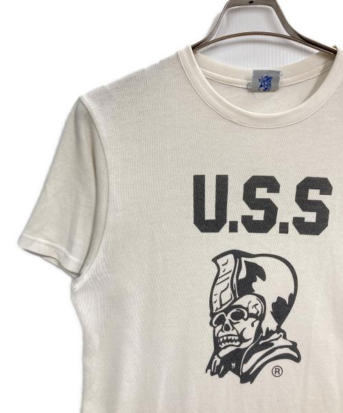 A BATHING APE（アベイシングエイプ）A BATHING APE (アベイシングエイプ) プリントTシャツ ホワイト サイズ:Lの古着・服飾アイテム