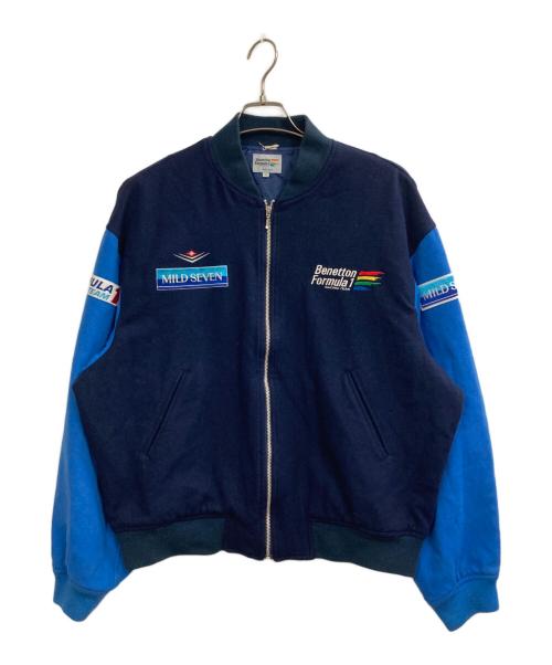Benetton Formula 1（ベネトン フォーミュラ １）Benetton Formula 1 (ベネトン フォーミュラ １) スタジャン ネイビー サイズ:52の古着・服飾アイテム