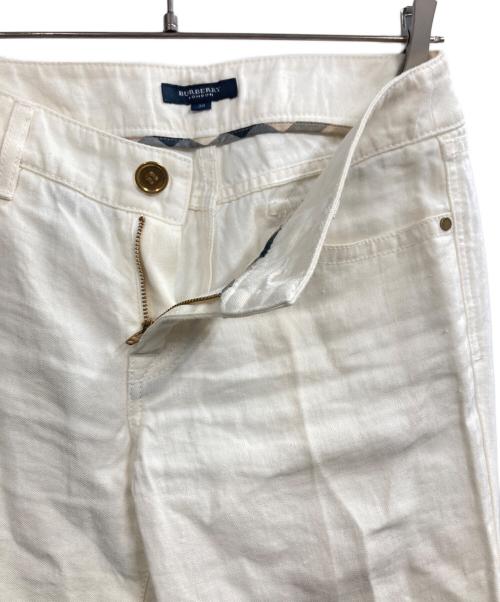BURBERRY LONDON（バーバリーロンドン）BURBERRY LONDON (バーバリーロンドン) リネンフレアパンツ アイボリー サイズ:38の古着・服飾アイテム