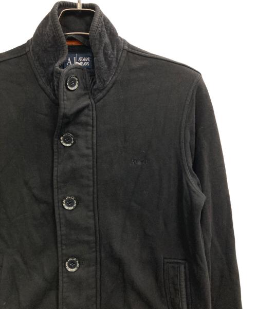 ARMANI JEANS（アルマーニジーンズ）ARMANI JEANS (アルマーニジーンズ) ハイネックスウェットブルゾン ブラック サイズ:Mの古着・服飾アイテム
