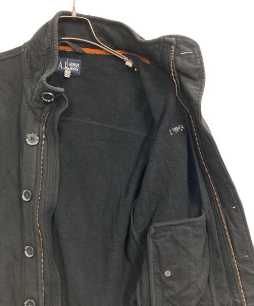 ARMANI JEANS（アルマーニジーンズ）ARMANI JEANS (アルマーニジーンズ) ハイネックスウェットブルゾン ブラック サイズ:Mの古着・服飾アイテム