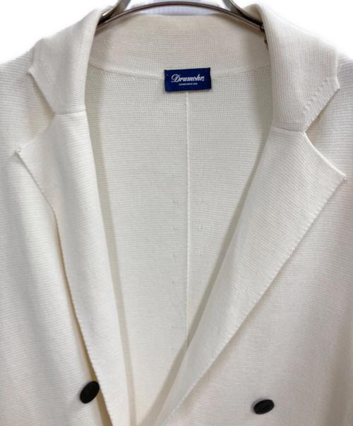 Drumohr（ドルモア）Drumohr (ドルモア) ニットダブルジャケット ホワイト サイズ:48の古着・服飾アイテム