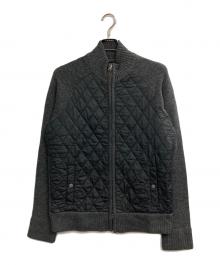 BURBERRY BLACK LABEL（バーバリーブラックレーベル）の古着「切替ニットジャケット」｜グレー