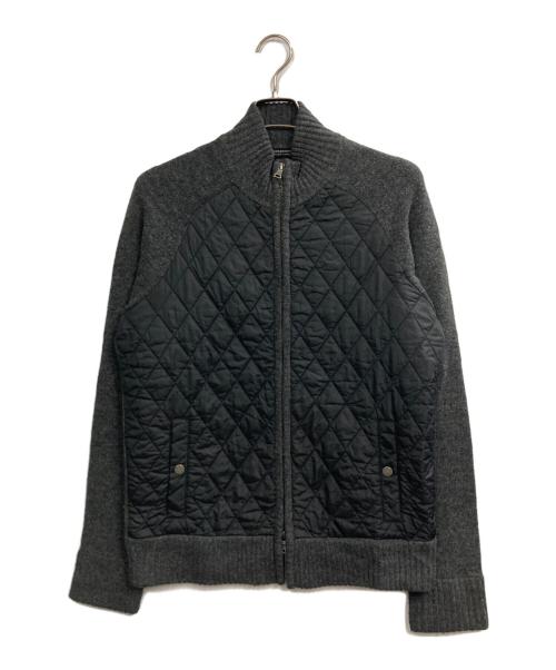 BURBERRY BLACK LABEL（バーバリーブラックレーベル）BURBERRY BLACK LABEL (バーバリーブラックレーベル) 切替ニットジャケット グレー サイズ:3の古着・服飾アイテム