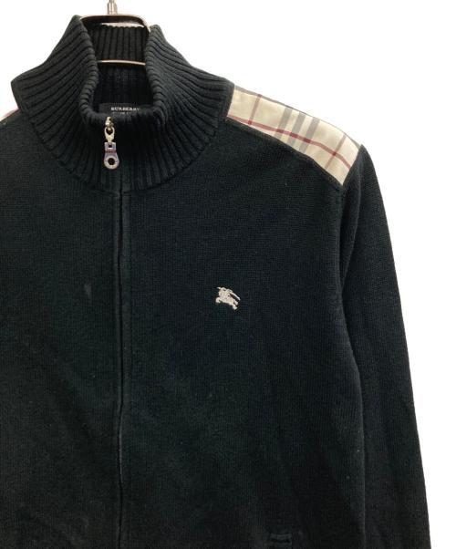 BURBERRY BLACK LABEL（バーバリーブラックレーベル）BURBERRY BLACK LABEL (バーバリーブラックレーベル) ニットジャケット ブラック サイズ:3の古着・服飾アイテム