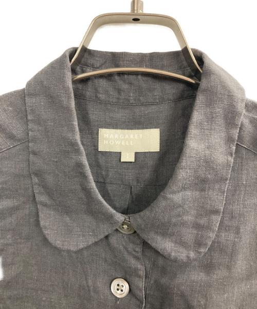 MARGARET HOWELL（マーガレットハウエル）MARGARET HOWELL (マーガレットハウエル) 丸襟7分丈シャツ ブラック サイズ:1の古着・服飾アイテム