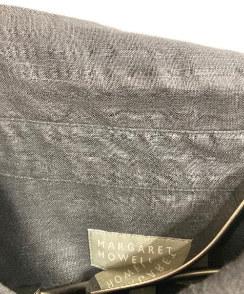 MARGARET HOWELL（マーガレットハウエル）MARGARET HOWELL (マーガレットハウエル) 丸襟7分丈シャツ ブラック サイズ:1の古着・服飾アイテム