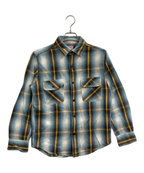 BIG MIKE（ビックマイク）BIG MIKE (ビックマイク) チェックヘビーフランネルシャツ ブルー サイズ:Sの古着・服飾アイテム
