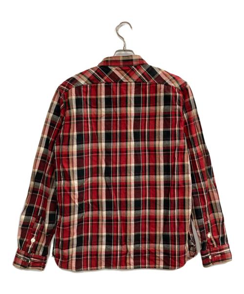 EIGHT G（エイトジー）EIGHT G (エイトジー) チェックフランネルワークシャツ レッド サイズ:Lの古着・服飾アイテム