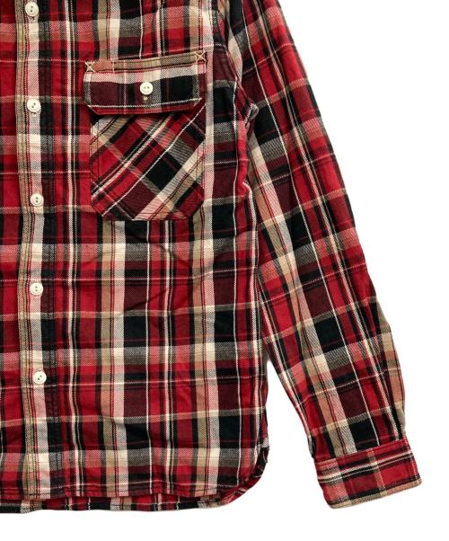 EIGHT G（エイトジー）EIGHT G (エイトジー) チェックフランネルワークシャツ レッド サイズ:Lの古着・服飾アイテム