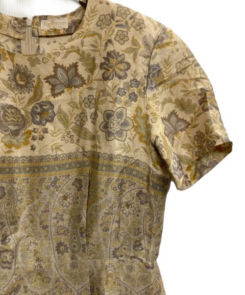 Burberry's（バーバリー）Burberry's (バーバリー) 花柄リネンシルクワンピース ベージュ サイズ:11ARの古着・服飾アイテム