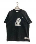 LACOSTE×ONE PIECEラコステ×ワンピース）の古着「ワニロゴ刺繍Tシャツ」｜ブラック