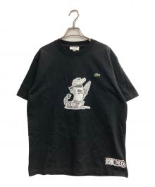 LACOSTE×ONE PIECE（ラコステ×ワンピース）の古着「ワニロゴ刺繍Tシャツ」｜ブラック