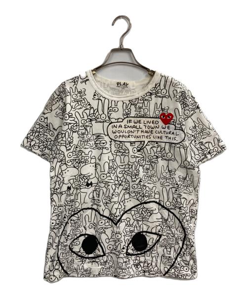PLAY COMME des GARCONS（プレイコムデギャルソン）PLAY COMME des GARCONS (プレイコムデギャルソン) Matt Groening (マット・グレイニング) プリントTシャツ ホワイト サイズ:Mの古着・服飾アイテム