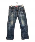 JUNYA WATANABE COMME des GARCONS×LEVI'S(ジュンヤワタナベ コムデギャルソン×リーバイス）の古着「コットンリネン 転写パンツ」｜インディゴ
