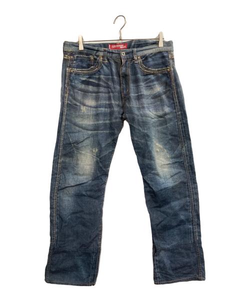 JUNYA WATANABE COMME des GARCONS（(ジュンヤワタナベ コムデギャルソン）JUNYA WATANABE COMME des GARCONS ((ジュンヤワタナベ コムデギャルソン) LEVI'S (リーバイス) コットンリネン 転写パンツ インディゴ サイズ:Lの古着・服飾アイテム
