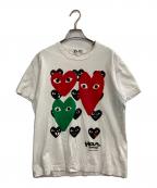 PLAY COMME des GARCONSプレイコムデギャルソン）の古着「クリスマス限定プリントTシャツ」｜ホワイト
