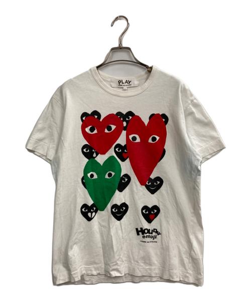 PLAY COMME des GARCONS（プレイコムデギャルソン）PLAY COMME des GARCONS (プレイコムデギャルソン) クリスマス限定プリントTシャツ ホワイト サイズ:Lの古着・服飾アイテム