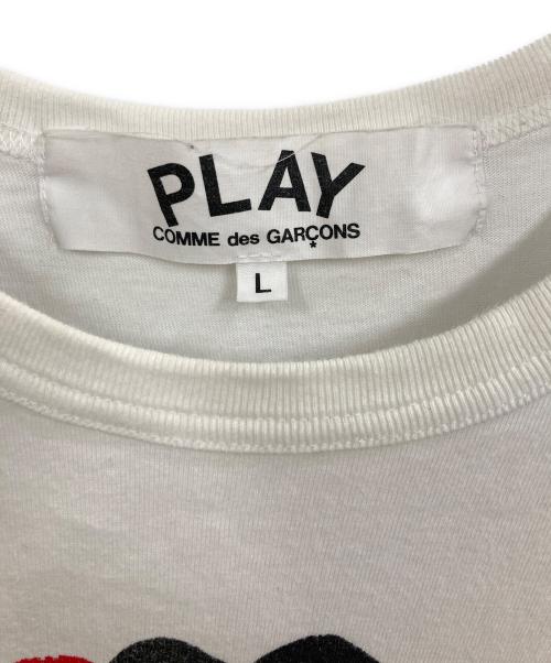 PLAY COMME des GARCONS（プレイコムデギャルソン）PLAY COMME des GARCONS (プレイコムデギャルソン) クリスマス限定プリントTシャツ ホワイト サイズ:Lの古着・服飾アイテム