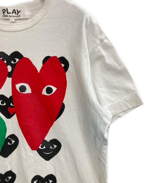 PLAY COMME des GARCONS（プレイコムデギャルソン）PLAY COMME des GARCONS (プレイコムデギャルソン) クリスマス限定プリントTシャツ ホワイト サイズ:Lの古着・服飾アイテム