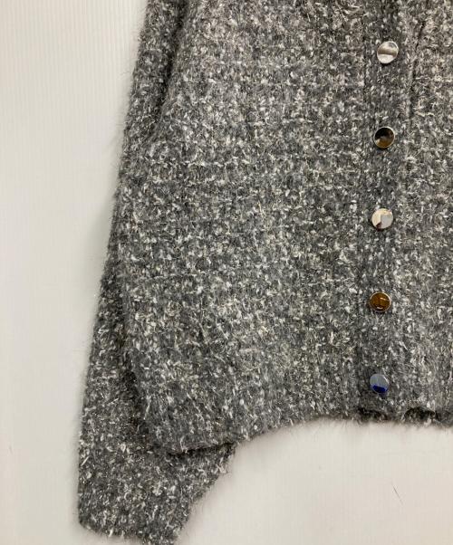 stola.（ストラ）stola. (ストラ) キラキラフェザーニットカーディガン グレー サイズ:Fの古着・服飾アイテム