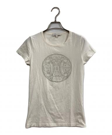 CELINE フィービー期 ブランドロゴデザイン　スパンコールTシャツ ビジュー 中古・古着通販】CELINE (セリーヌ) ビジューTシャツ ホワイト サイズ