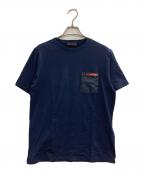 PRADAプラダ）の古着「ナイロン切替Tシャツ」｜ネイビー