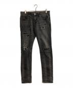 NUMBER (N)INE DENIM×LOVELESSナンバーナインデニム×ラブレス）の古着「ダメージ加工デニムパンツ」｜ブラック