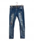NUMBER (N)INE DENIM×LOVELESSナンバーナインデニム×ラブレス）の古着「ダメージ加工デニムパンツ」｜ブルー