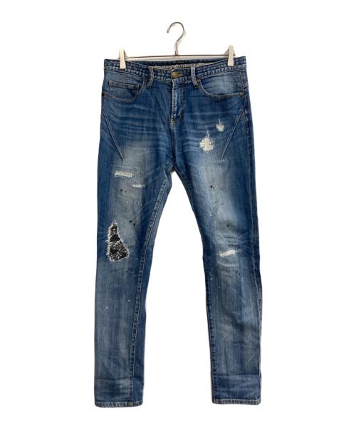 NUMBER (N)INE DENIM（ナンバーナインデニム）NUMBER (N)INE DENIM (ナンバーナインデニム) LOVELESS (ラブレス) ダメージ加工デニムパンツ ブルー サイズ:Ｍの古着・服飾アイテム