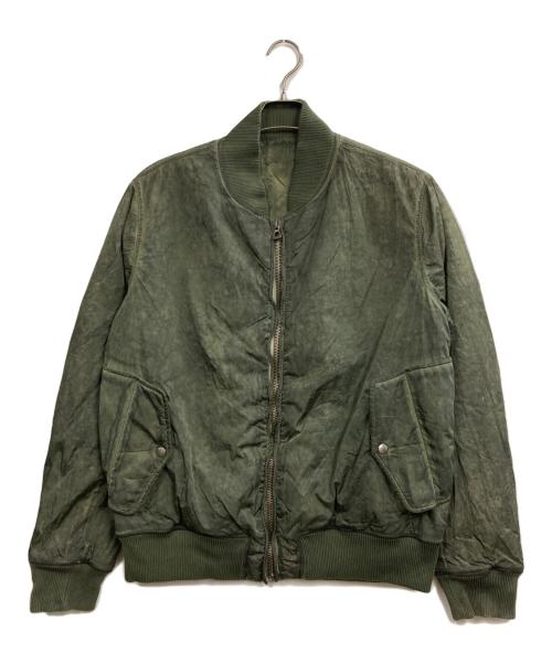 Vintage55（ヴィンテージフィフティーファイヴ）Vintage55 (ヴィンテージフィフティーファイヴ) ムラ染めMA-1ジャケット オリーブ サイズ:Lの古着・服飾アイテム