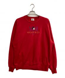 MICKEY&CO（ミッキーアンドコウ）の古着「刺繍スウェット」｜レッド