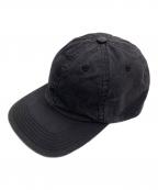 kijima takayukiキジマタカユキ）の古着「Cotton twill elastic back 6panel cap」｜ブラック