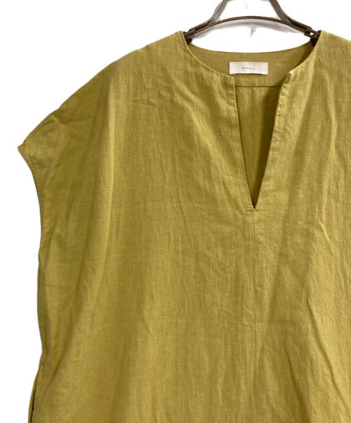 KAGURE（カグレ）kagure (カグレ) コットンリネンカフタンワンピース イエロー サイズ:Freeの古着・服飾アイテム