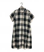 MARGARET HOWELLマーガレットハウエル）の古着「LARGE CHECK LINEN」｜グレー