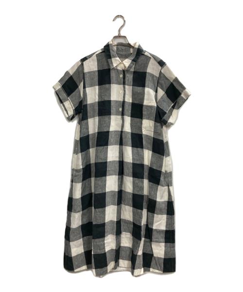 MARGARET HOWELL（マーガレットハウエル）MARGARET HOWELL (マーガレットハウエル) LARGE CHECK LINEN グレー サイズ:2の古着・服飾アイテム