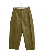 MARGARET HOWELLマーガレットハウエル）の古着「PLAIN WEAVE COTTON LINEN」｜カーキ