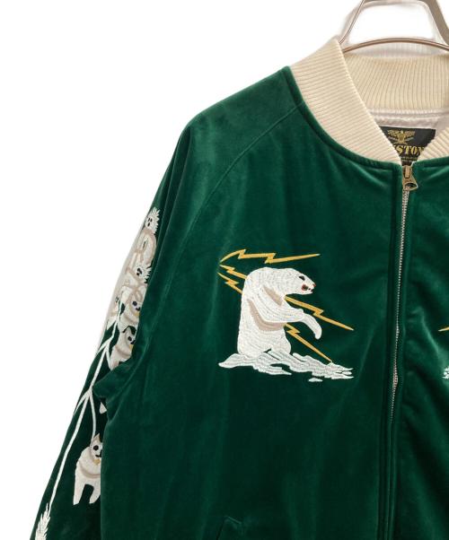 HOUSTON（ヒューストン）HOUSTON (ヒューストン) 別珍 アラスカベルベット SOUVENIR JK グリーン サイズ:XLの古着・服飾アイテム