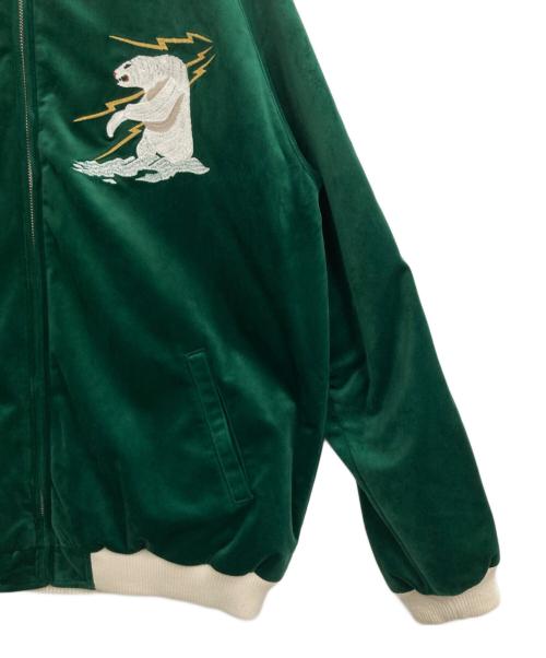 HOUSTON（ヒューストン）HOUSTON (ヒューストン) 別珍 アラスカベルベット SOUVENIR JK グリーン サイズ:XLの古着・服飾アイテム